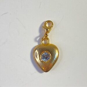 Vintage Gold Heart Necklace with Crystal Detail